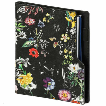 1016-12 Refillable A5 Ring Binder Organizer Sea of Flowers Black